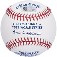 Cal Ripken Jr. Baltimore Orioles Autographed 1983 World Series Logo Baseball