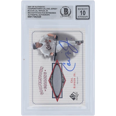 Cal Ripken Jr. Baltimore Orioles Autographed 2001 Upper Deck SP Authentic Cooperstown Calling Jersey Relic #CC-CR Beckett Fanatics Witnessed Authenticated 10 Card 