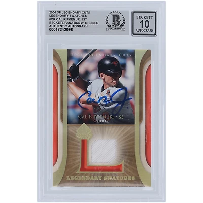 Cal Ripken Jr. Baltimore Orioles Autographed 2004 Upper Deck SP Legendary Cuts Legendary Swatches Jersey Relic #LSW-CR Beckett Fanatics Witnessed Authenticated 10 Card 