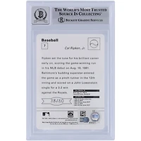 Cal Ripken Jr. Baltimore Orioles Gant de frappeur rouge autographié Leaf Sportscasters 2005 #7 #/60 Beckett Fanatics Witnessed Authenticated 10 Card