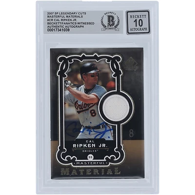 Cal Ripken Jr. Baltimore Orioles Autographed 2007 Upper Deck SP Legendary Cuts Masterful Materials Jersey Relic #MM-CR Beckett Fanatics Witnessed Authenticated 10 Card 
