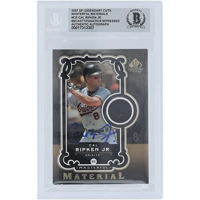 Cal Ripken Jr. Baltimore Orioles Autographed 2007 Upper Deck SP Legendary Cuts Masterful Materials Jersey Relic #MM-CR Beckett Fanatics Witnessed Authenticated Card 