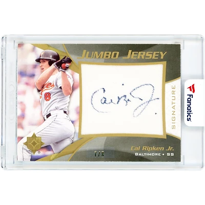 Cal Ripken Jr. Baltimore Orioles Autographed 2009 Upper Deck Ultimate Collection Jumbo Signature Jersey Relic #JSJ-CR #7/8 Card