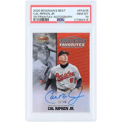 Cal Ripken Jr. Baltimore Orioles Autographed 2020 Bowman Best Franchise Favorites #FFA-CR #17/40 PSA Authenticated 10 Card