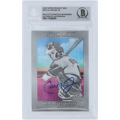Cal Ripken Jr. Baltimore Orioles Autographed 2020 Topps Project 2020 #92 Beckett Fanatics Witnessed Authenticated Card