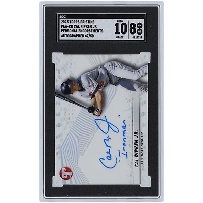 V106832 Oriole Cal Ripken Jr. Baltimore Orioles Autographié 2023 Topps Pristine Personal Endorsement Autograph #PEA-CR #47/50 SGC Authentifié 8/10 Carte avec inscription « Ironman » Cal Ripken Jr. AUT TPP TRADING CARDS 45853 AUTTRC CA01B02129 #3