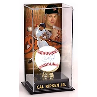 Vitrine d'exposition sublimée avec les autographes de Cal Ripken Jr. Baltimore Orioles et le Temple de la renommée