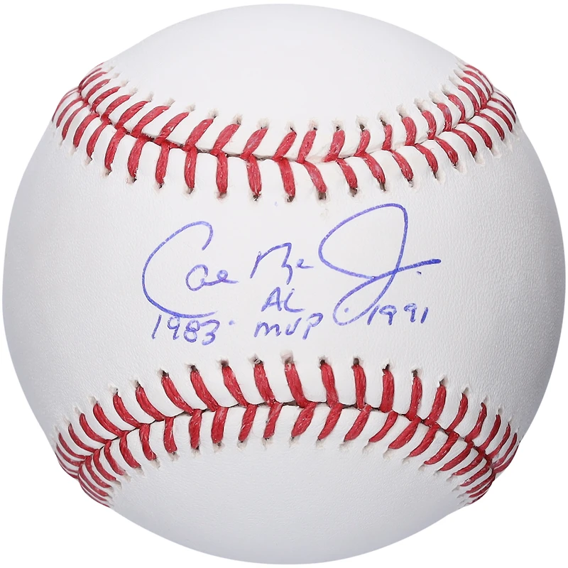 Baseball autographié par Cal Ripken Jr. des Orioles de Baltimore avec l'inscription « 1983 & 1991 AL MVP »