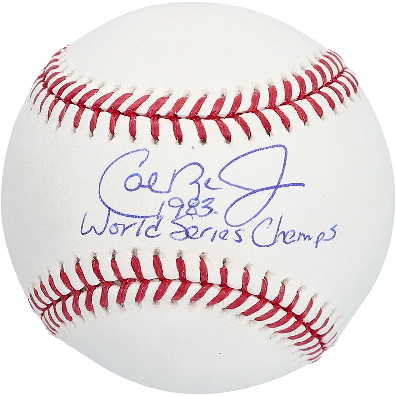 Baseball autographié par Cal Ripken Jr. Baltimore Orioles avec l'inscription « 1983 World Series Champs »