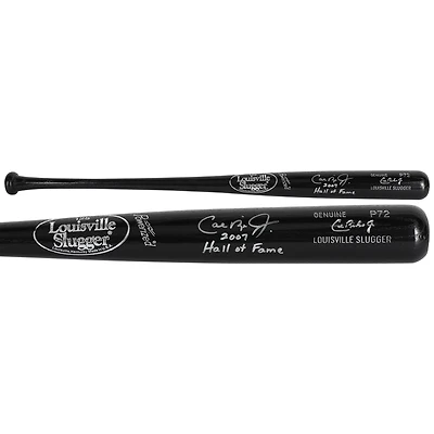 Batte de baseball noire dédicacée par Cal Ripken Jr. Baltimore Orioles avec l'inscription « 2007 Hall of Fame »
