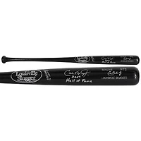 Batte de baseball noire dédicacée par Cal Ripken Jr. Baltimore Orioles avec l'inscription « 2007 Hall of Fame »