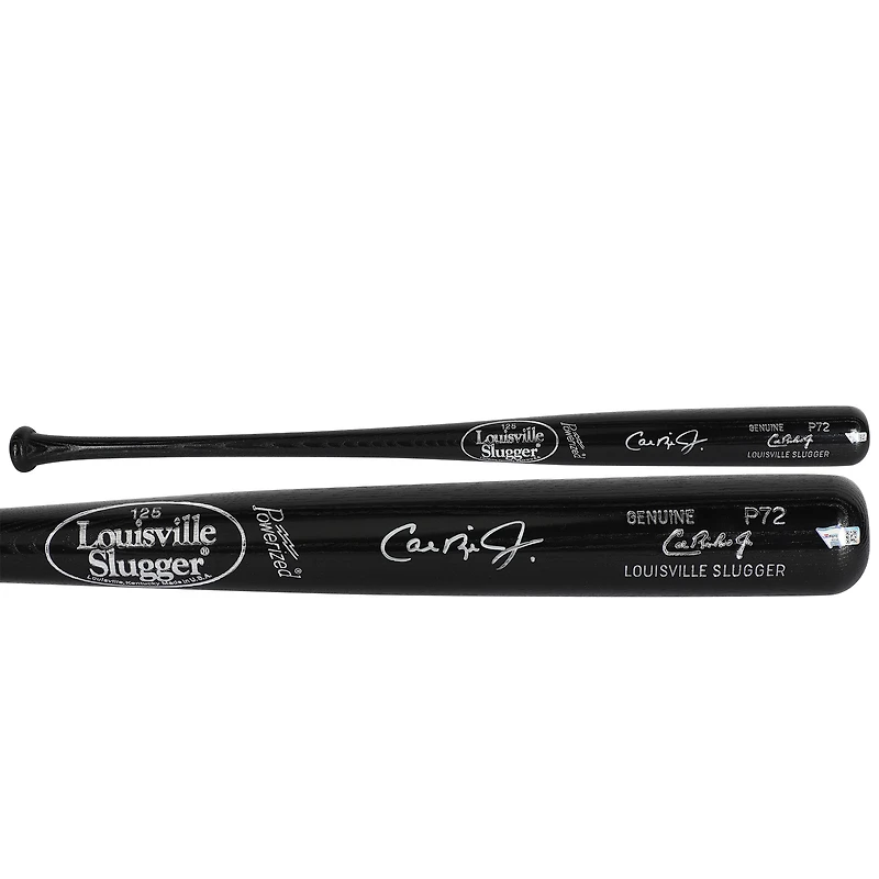 Batte de baseball noire dédicacée par Cal Ripken Jr. Baltimore Orioles Louisville Slugger