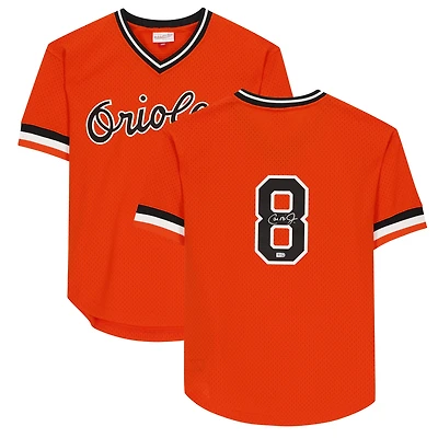 Maillot authentique orange autographié Mitchell & Ness des Orioles de Baltimore de Cal Ripken Jr.