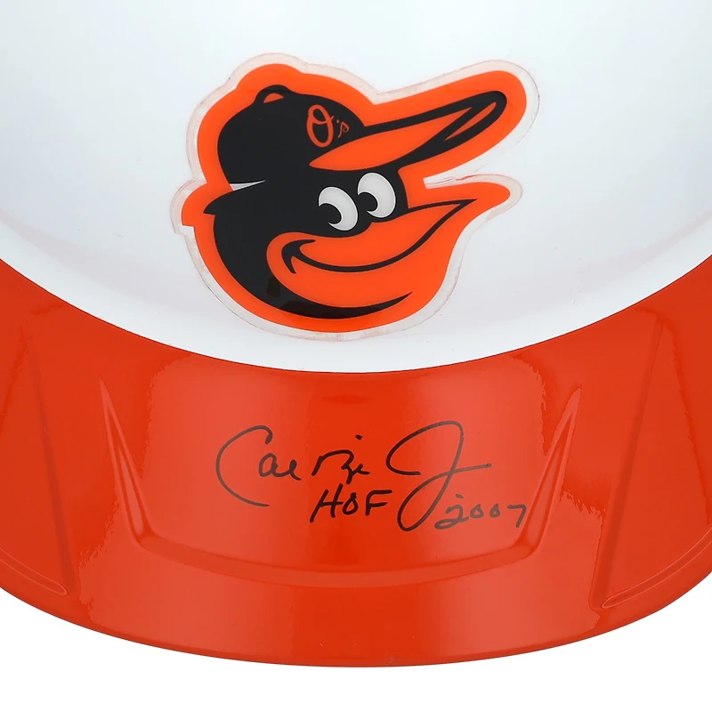 Casque de frappeur Cal Ripken Jr., réplique autographiée des Orioles de Baltimore, avec inscription « HOF 2007 »