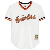 Maillot authentique Mitchell & Ness blanc autographié par Cal Ripken Jr. Baltimore Orioles