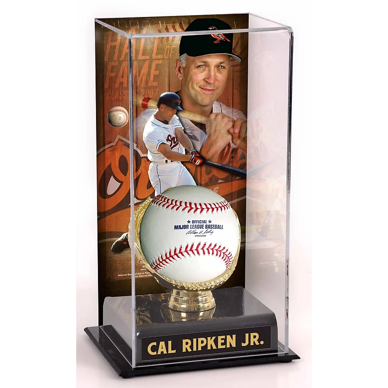 Vitrine d'exposition sublimée du Temple de la renommée des Orioles de Baltimore de Cal Ripken Jr. avec image