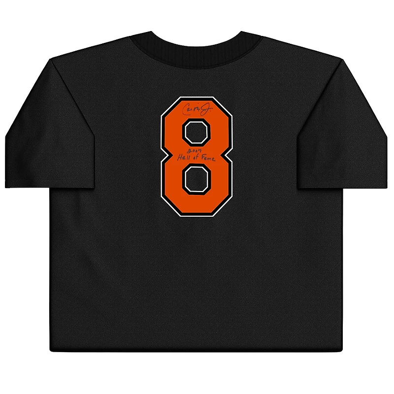 Maillot réplique autographié Mitchell & Ness des Baltimore Orioles par Cal Ripken Jr. avec inscription « 2007 Hall of Fame »