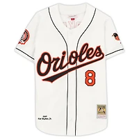 Maillot authentique autographié par Mitchell & Ness des Baltimore Orioles de Cal Ripken Jr. avec inscription « Ironman »