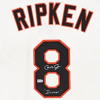 Maillot authentique autographié par Mitchell & Ness des Baltimore Orioles de Cal Ripken Jr. avec inscription « Ironman »