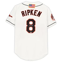 Maillot authentique de l'équipe Mitchell & Ness autographié par Cal Ripken Jr. des Baltimore Orioles