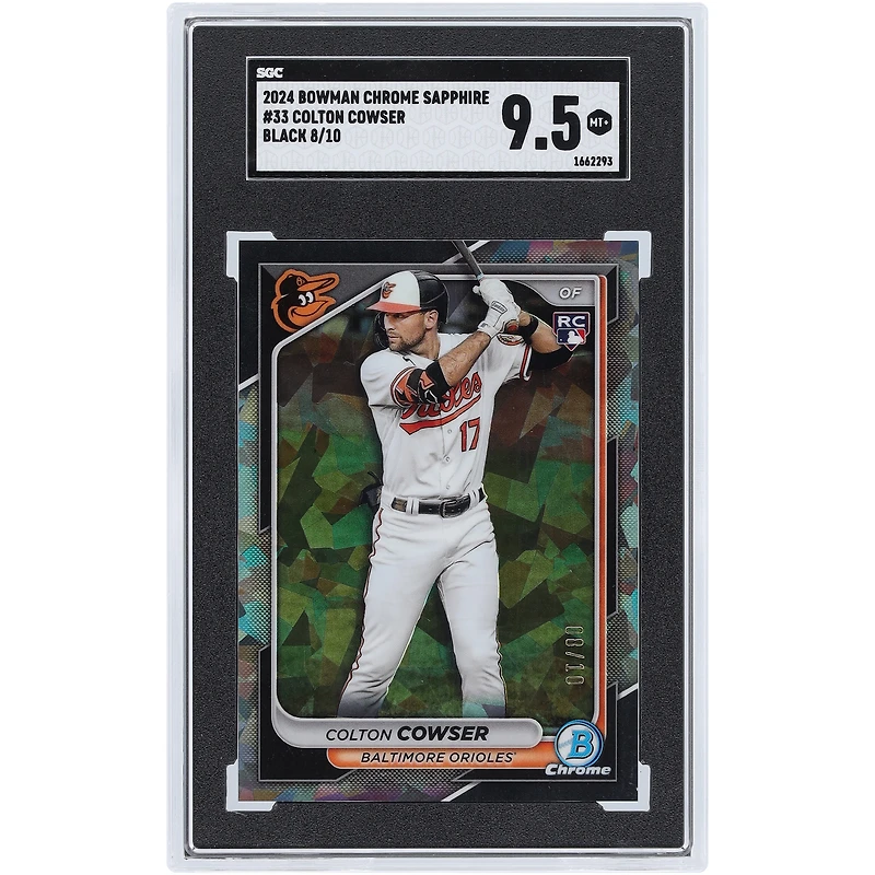 Colton Cowser Baltimore Orioles 2024 Bowman Chrome Sapphire Black Refractor #33 #8/10 SGC Authenticated 9.5 Rookie Card