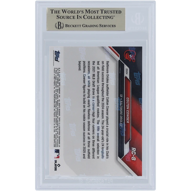 Colton Cowser Baltimore Orioles 2024 Topps Now 2024 Rookie Cup Team #RC8 BGS Authenticated 9.5 Rookie Card