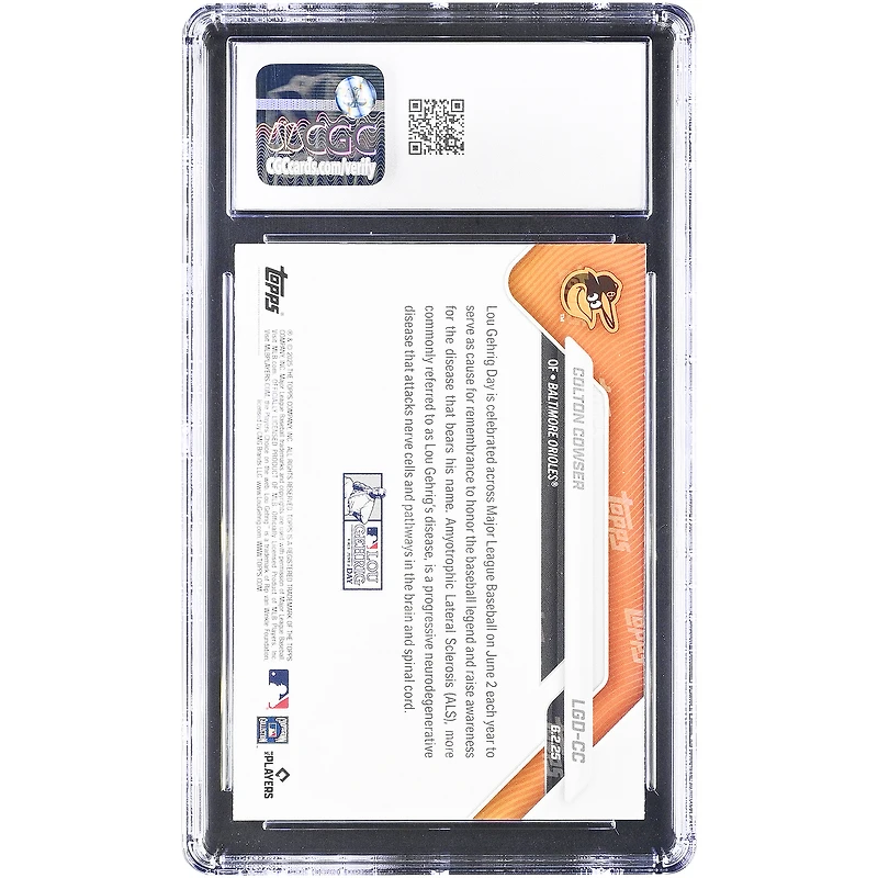 Carte Colton Cowser des Orioles de Baltimore 2025 Topps Now Lou Gehrig Day #LGD-CC authentifiée CGC 9.5