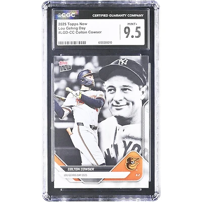Carte Colton Cowser des Orioles de Baltimore 2025 Topps Now Lou Gehrig Day #LGD-CC authentifiée CGC 9.5