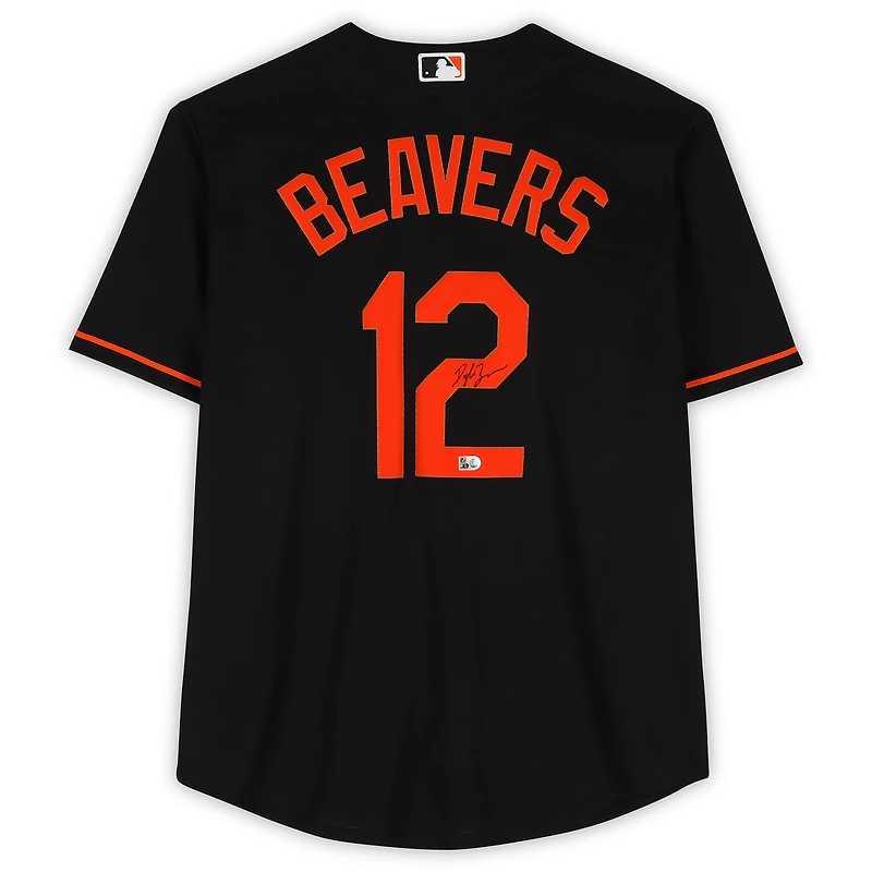 Maillot réplique noir Nike autographié de Dylan Beavers des Orioles de Baltimore