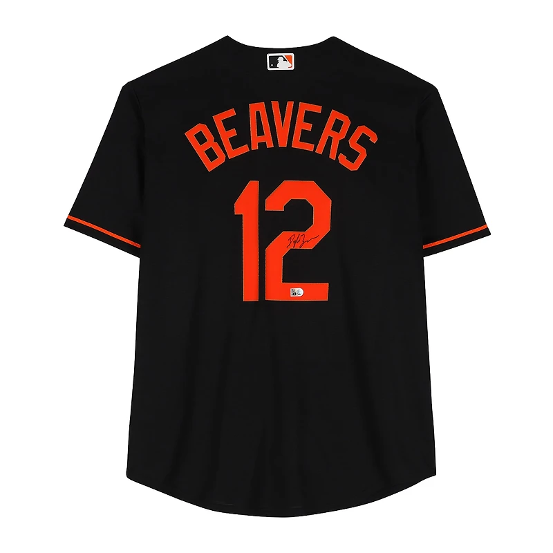 Dylan Beavers Baltimore Orioles Autographed Black Nike Replica Jersey