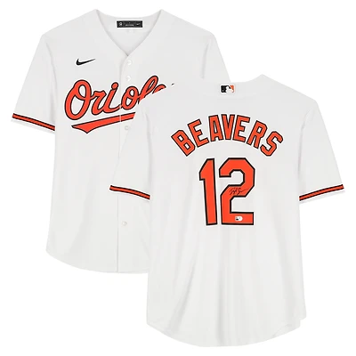 Maillot réplique blanc Nike autographié de Dylan Beavers des Orioles de Baltimore
