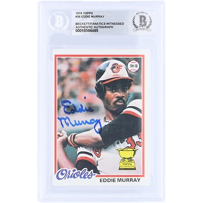Eddie Murray Baltimore Orioles Autographed 1978 Topps #36 Beckett Fanatics Witnessed Authenticated Rookie Card