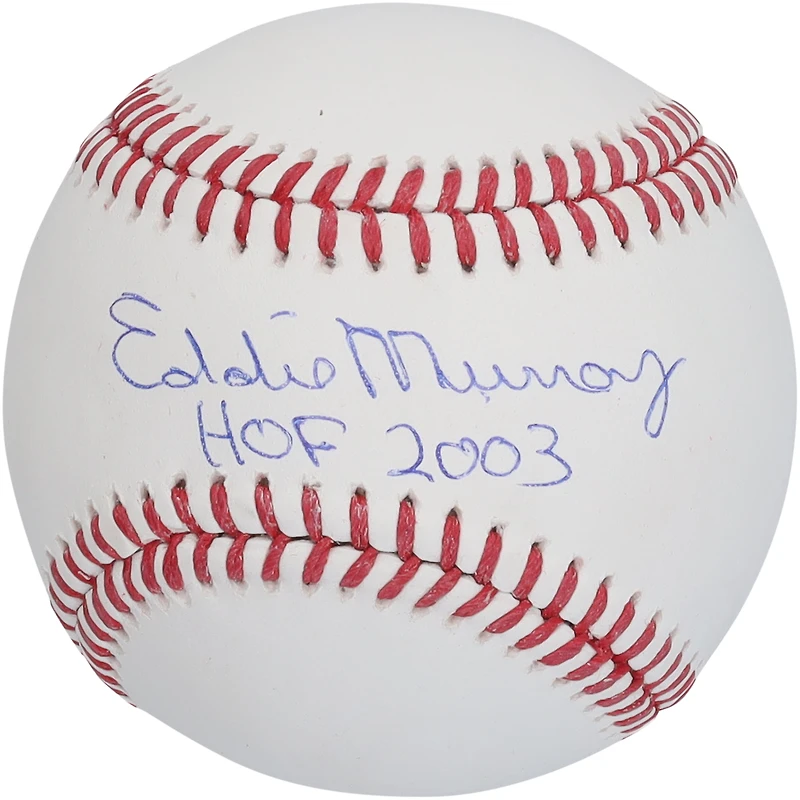 Balle de baseball autographiée par Eddie Murray des Orioles de Baltimore avec l'inscription « HOF 2003 »