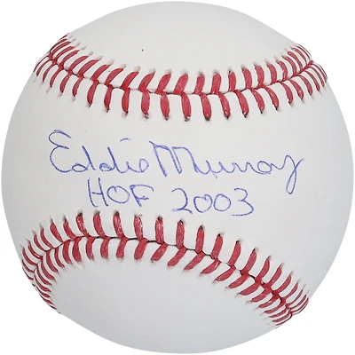 Balle de baseball autographiée par Eddie Murray des Orioles de Baltimore avec l'inscription « HOF 2003 »