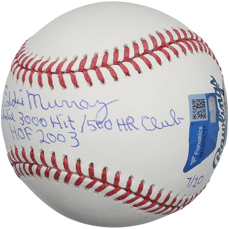 Eddie Murray Baltimore Orioles Autographed Baseball with Multiple Inscriptions