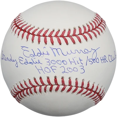 Eddie Murray Baltimore Orioles Autographed Baseball with Multiple Inscriptions