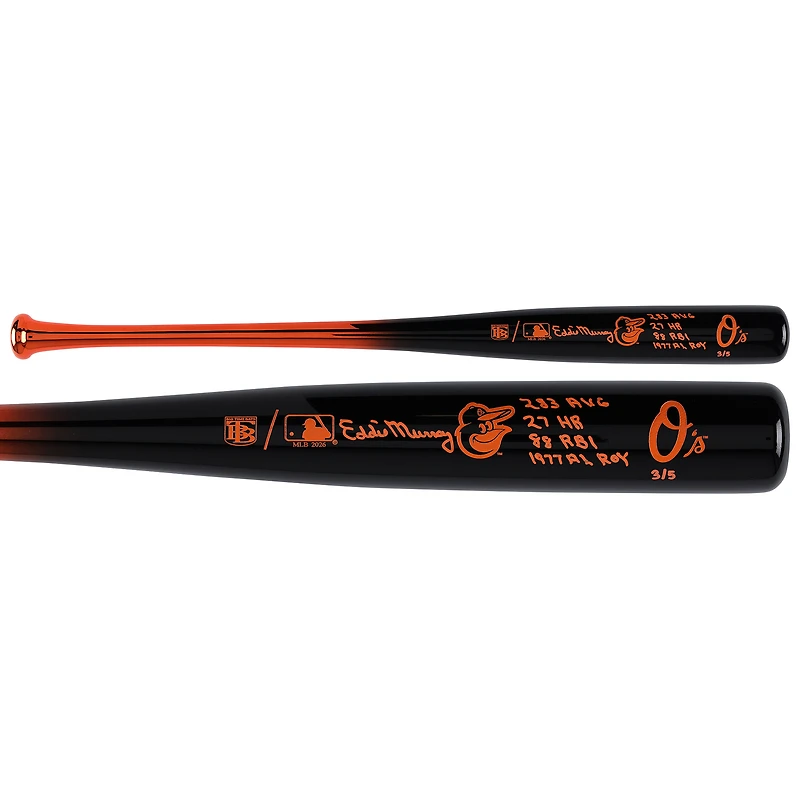 Bâton chromé Big Time Bats autographié par Eddie Murray des Orioles de Baltimore avec inscriptions multiples