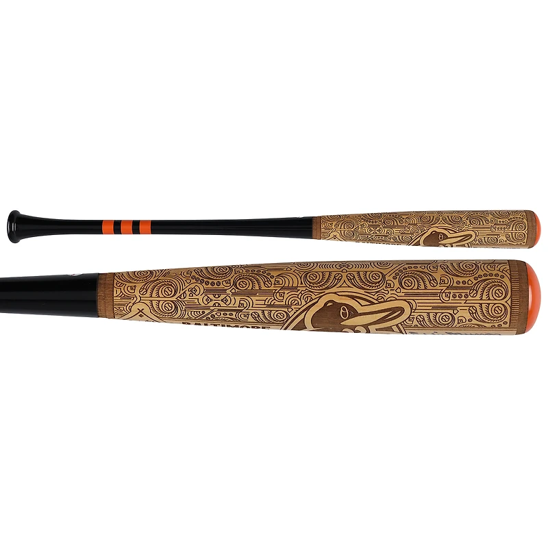 Bâton de baseball autographié par Eddie Murray des Orioles de Baltimore, série Pillbox Bat Company Mural, avec inscription « 1977 AL ROY