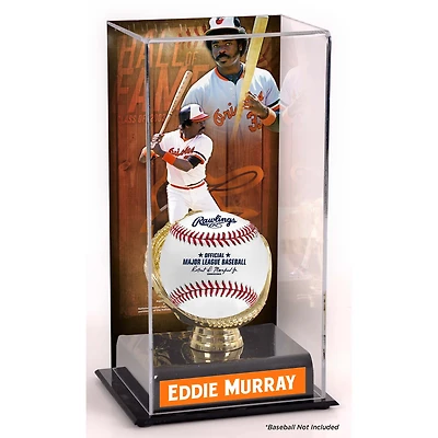 Vitrine d'exposition sublimée du Temple de la renommée des Orioles de Baltimore d'Eddie Murray avec image
