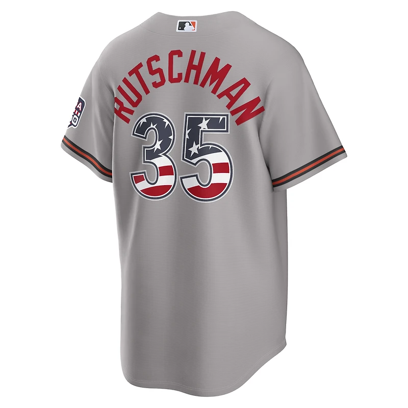Maillot Nike gris USA 250 Stadium Adley Rutschman des Orioles de Baltimore pour homme, édition spéciale 4 juillet