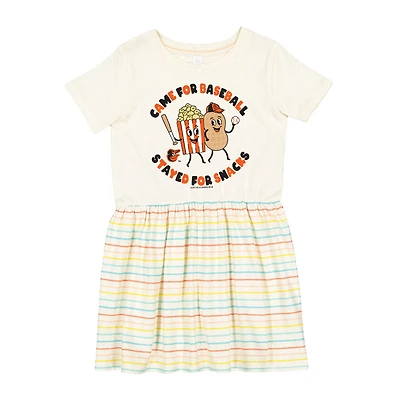 Girls Toddler Soft as a Grape White Baltimore Orioles Snack Dress