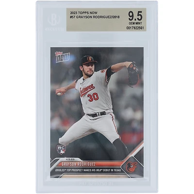Grayson Rodriguez Baltimore Orioles 2023 Topps Now Débuts en MLB 04.05.2023 #57 BGS Carte recrue authentifiée 9.5