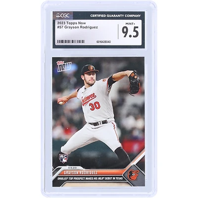 V106832 Oriole Grayson Rodriguez Baltimore Orioles 2023 Topps Now Le meilleur espoir des Orioles fait ses débuts en MLB au Texas #57 CGC Carte recrue authentifiée 9.5 30 Grayson Rodriguez UNS TPP CARTES À ÉCHANGER 45664 COLTRC CC01BB1574 #114