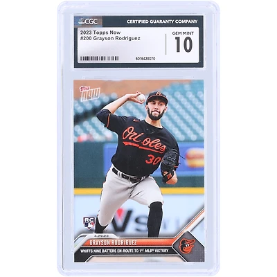 V106832 Oriole Grayson Rodriguez Baltimore Orioles 2023 Topps élimine désormais neuf frappeurs en route vers la première victoire de la MLB #200 CGC Carte recrue authentifiée 10 30 Grayson Rodriguez UNS TPP CARTES À ÉCHANGER 45664 COLTRC CC01BB1571 #111