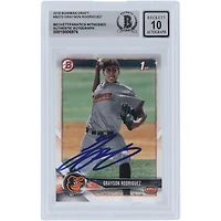Grayson Rodriguez Baltimore Orioles Autographié 2018 Bowman Draft 1er Bowman #BD-73 Beckett Fanatics Témoin Authentifié 10 Carte