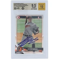 Grayson Rodriguez Baltimore Orioles Autographié 2018 Bowman Draft 1er Bowman #BD-73 Beckett Fanatics Witnessed Authenticated 9.5/10 Card