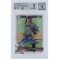 Carte autographiée 9/10 des Orioles de Baltimore Bowman Draft 2018, réfracteurs chromés #BDC-73 Beckett Fanatics Witnessed