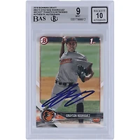 Grayson Rodriguez Baltimore Orioles autographié 2018 Bowman Draft #BD-73 Beckett Fanatics Witnessed Authenticated 9/10 Card