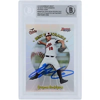 Grayson Rodriguez Baltimore Orioles a autographié la carte authentifiée des 98 meilleurs interprètes de Bowman 2018, réfracteurs #98BP-GR Beckett Fanatics