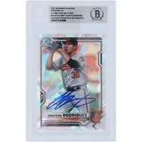 Grayson Rodriguez Baltimore Orioles Autographed 2021 Bowman Chrome Prospects Atomic Refractor #BCP-118 Beckett Fanatics Witnessed Authenticated Card